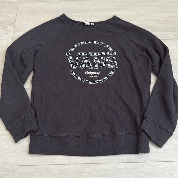 Vans Women's Charcoal Gray Graphic Sweatshirt - Picture 1 of 6